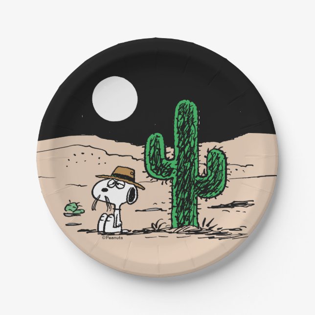 Spike in a Moonlit Desert Paper Plates (Front)