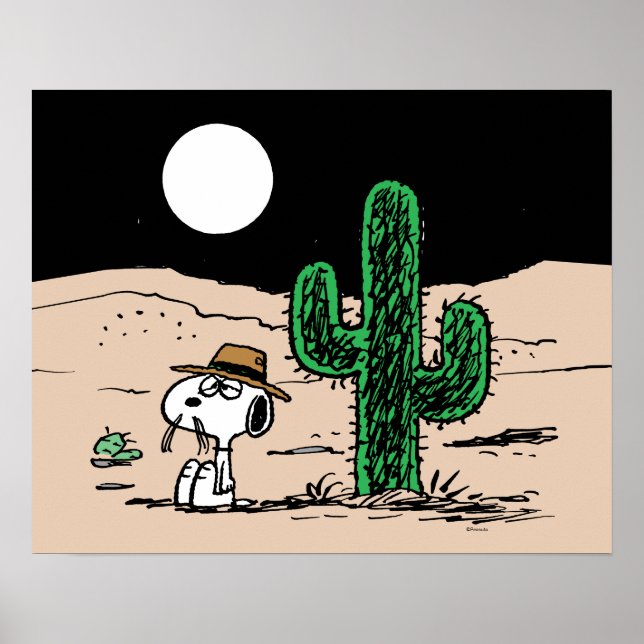 Spike in a Moonlit Desert Poster (Front)