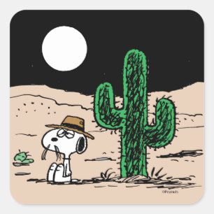 Spike in a Moonlit Desert Square Sticker