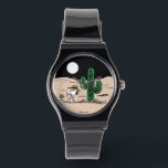 Spike in a Moonlit Desert Watch<br><div class="desc">Snoopy's brother Spike who lived in the California desert,  is featured in this cute Peanuts design.</div>
