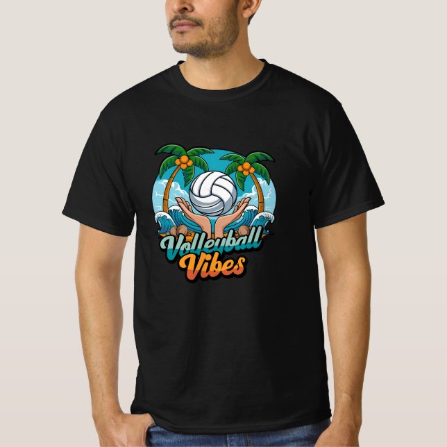 Spike It with Retro Volleyball Graphics T-Shirt (Front)