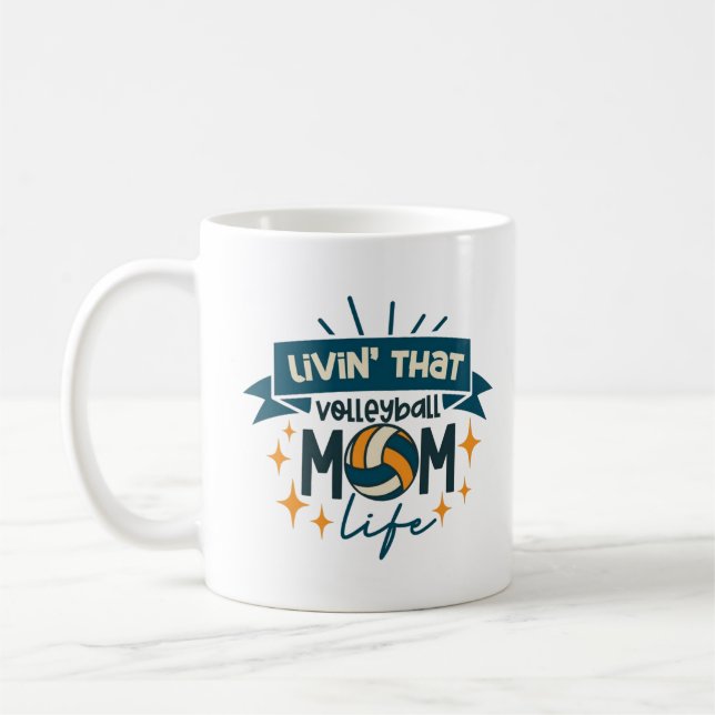 Spike, Kick, Swing! Volleyball, Soccer & Softball Coffee Mug (Left)