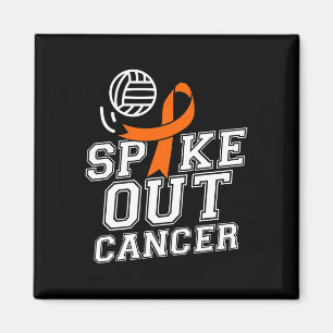Spike Out Volleyball Leukemia Cancer Awareness Rib Magnet