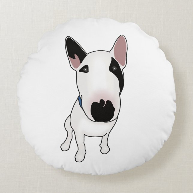 Spike the English Bull Terrier Round Pillow (Front)