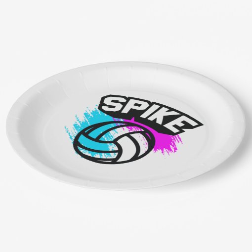 Spike Volleyball Paper Plates Zazzle