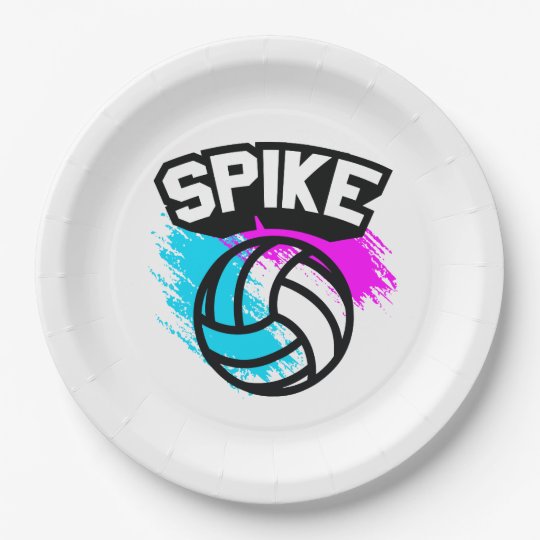 Spike Volleyball Paper Plates Zazzle