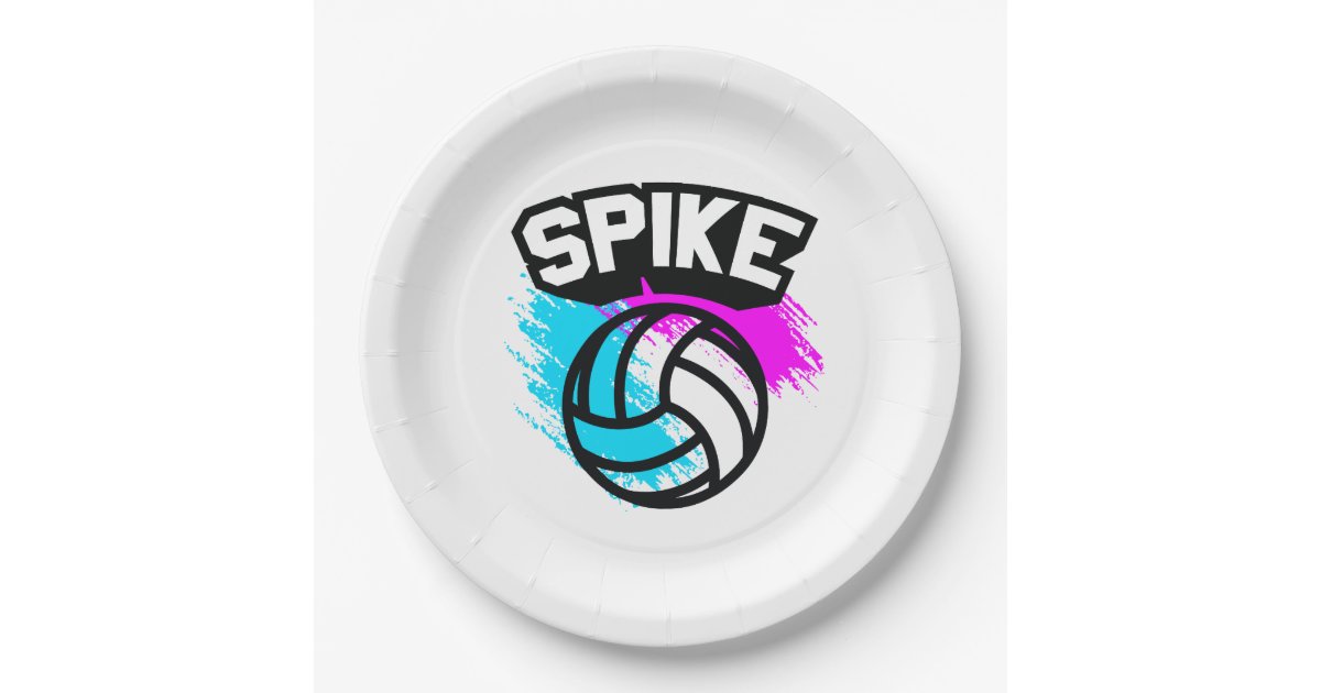 Spike Volleyball Paper Plates Zazzle