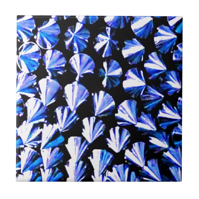 Spiked Blue Silver Metal Ceramic Tile (Front)