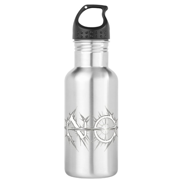 Spiked "NO" Ring Slash Stainless Steel Water Bottle (Front)