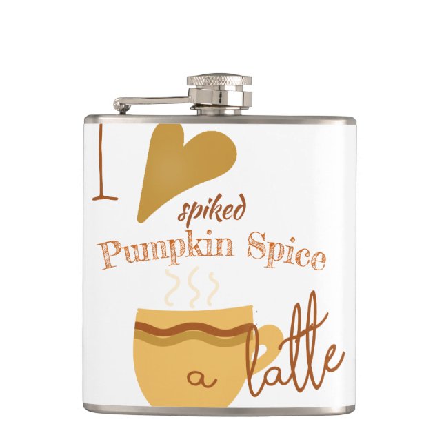 Spiked Pumpkin Spice A Latte Humorous Custom Flask (Front)