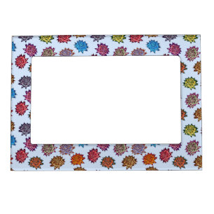 Spiked Rose Print, Modern Style Floral Pattern Magnetic Frame