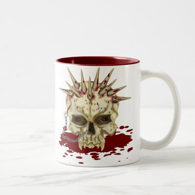 Spiked Skull Two-Tone Coffee Mug (Right)