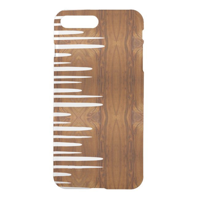 Spiked Stacked White Lines wood look Uncommon iPhone Case (Back)