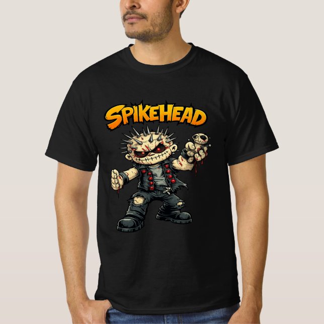 SpikeHead Cartoon Monster Graphic T-Shirt for Men (Front)