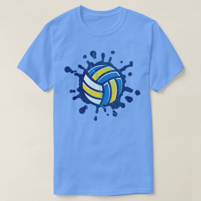 Spiker Setter Server Beach Volleyball Water Splatt T-Shirt (Design Front)