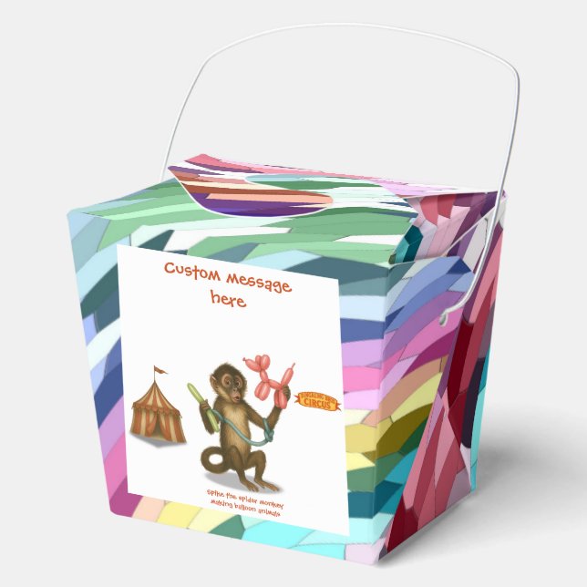 Spike's balloon monkey magic favor boxes (Front)
