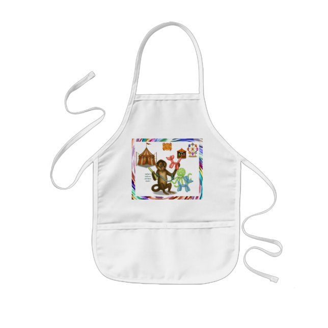 Spike's balloon monkey magic kids' apron (Front)