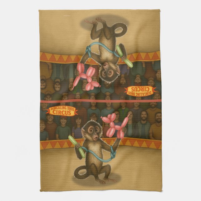 Spike's balloon monkey magic kitchen towel (Vertical)