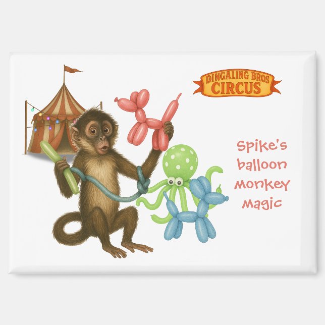 Spike's balloon monkey magic magnet (Front)