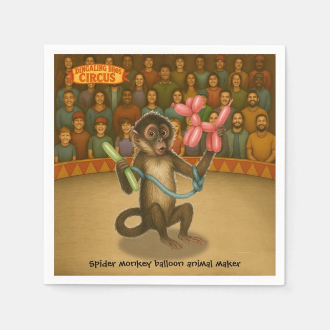 Spike's balloon monkey magic napkins (Front)