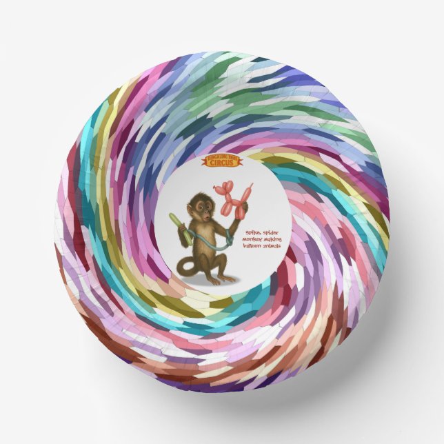 Spike's balloon monkey magic paper bowls (Front)