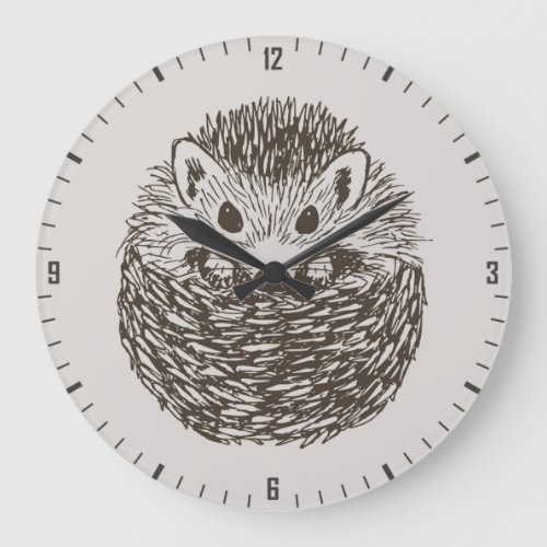 Spikey Ball of Love _ Sweet Hokey Pokey Hedgehog Large Clock
