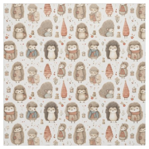 Spikey Charm: Whimsy Hedgehog Fabric