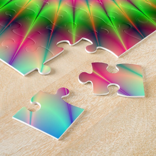 Spiky Color Explosion Jigsaw Puzzle (Side)