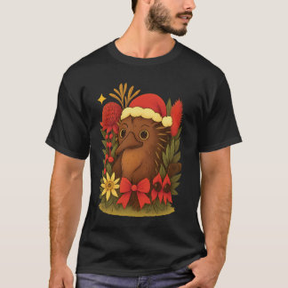 Spiky Echidna Christmas Wreath T-Shirt
