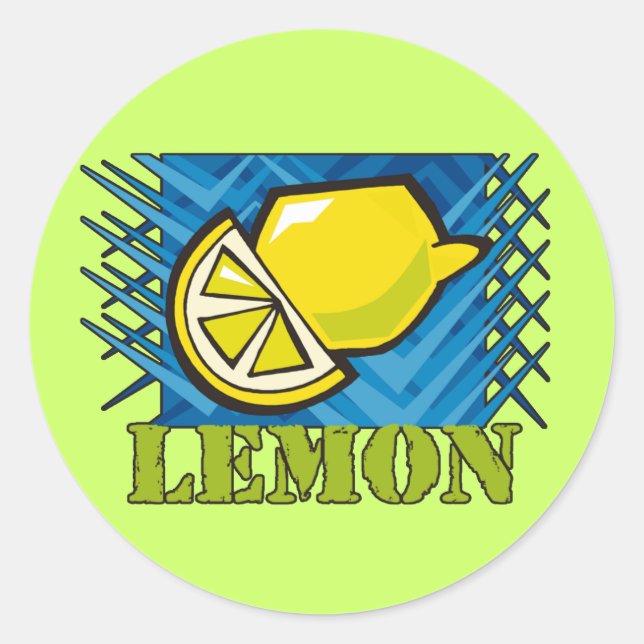 Spiky Lemon Classic Round Sticker (Front)