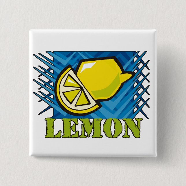 Spiky Lemon Pinback Button (Front)