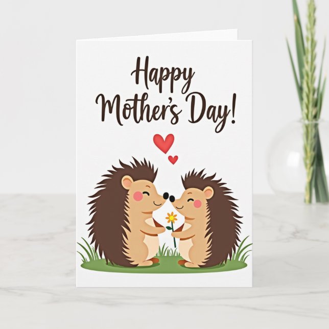 Spiky Love Mothers Day Illustration Card (Front)
