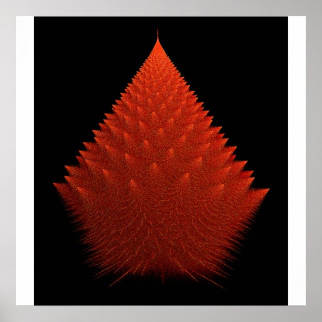 Spiky Red "Tree" Fractal With Spikes Poster (Front)