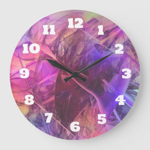 Spiky Shiny Glass Shards Abstract Design Large Clock