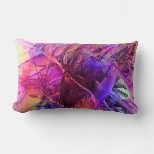 Spiky Shiny Glass Shards Abstract Design Lumbar Pillow