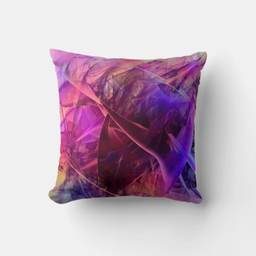 Spiky Shiny Glass Shards Abstract Design Throw Pillow