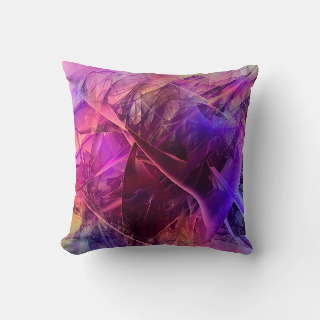 Spiky Shiny Glass Shards Abstract Design Throw Pillow (Front)