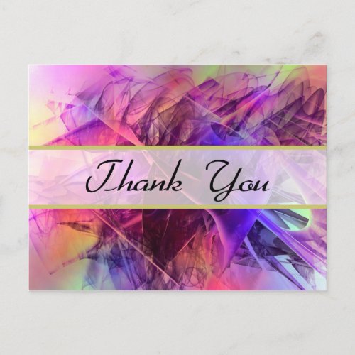 Spiky Shiny Shards Abstract Design Thank You Postcard