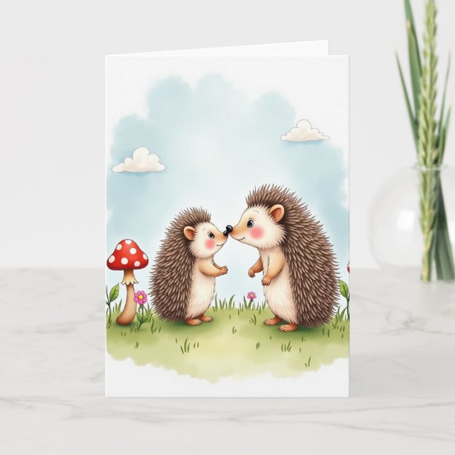 Spiky Sweet Mothers Day Scene Card (Front)