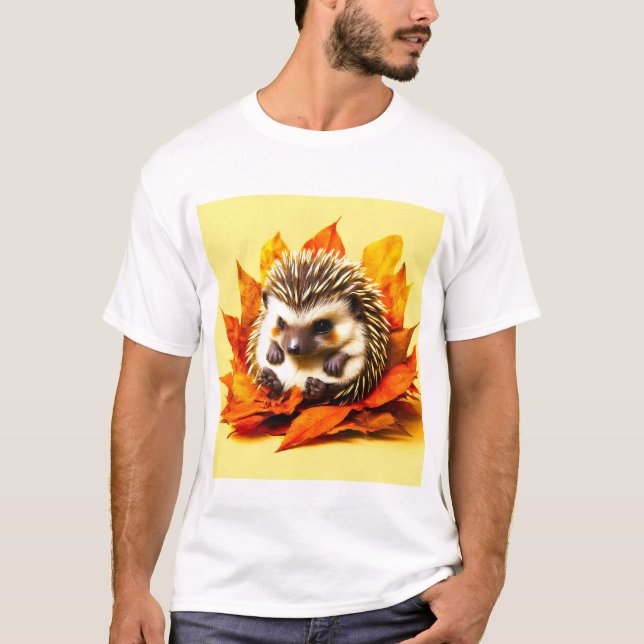 Spiky Sweetness: Baby Hedgehog Snooze T-Shirt (Front)