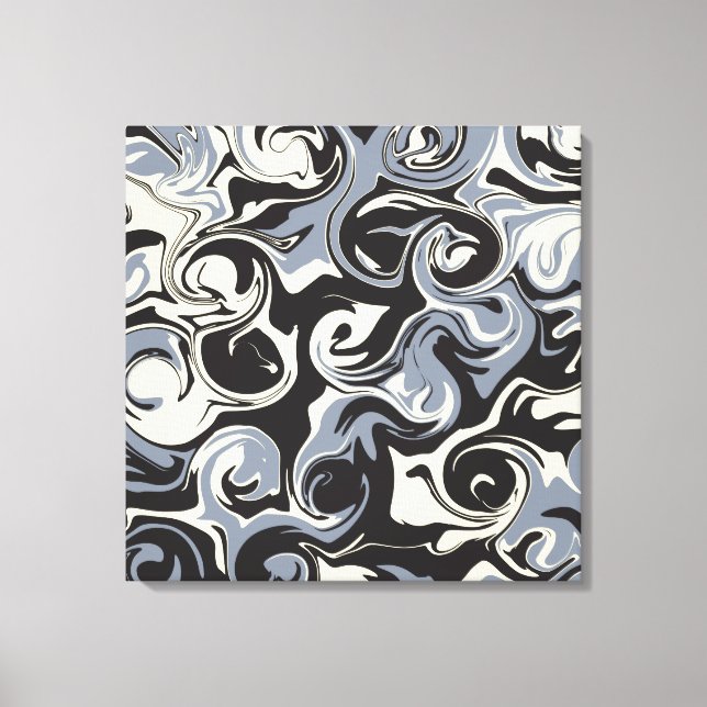 Spill - Black, Gray and Cream Canvas Print (Front)