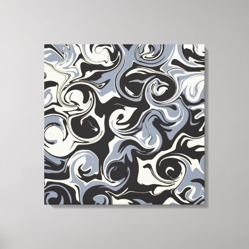 Spill _ Black Gray and Cream Canvas Print