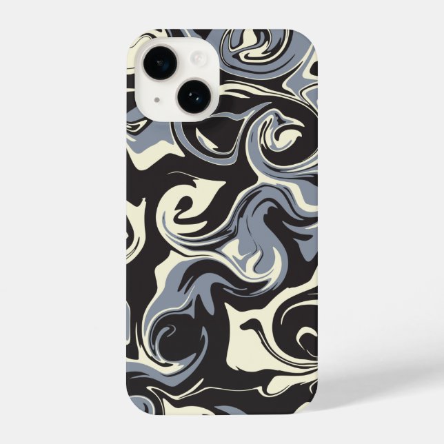 Spill - Black, Gray and Cream iPhone Case (Back)
