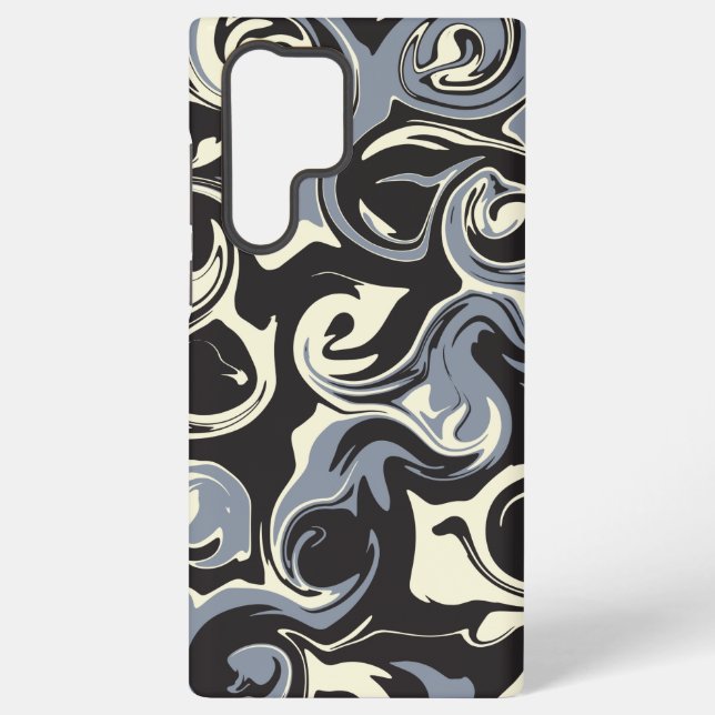 Spill - Black, Gray and Cream Samsung Galaxy Case (Back)