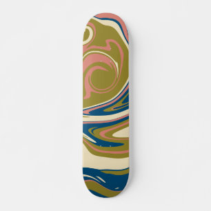 Spill - Blue, Olive Green, Pink and Cream Skateboard