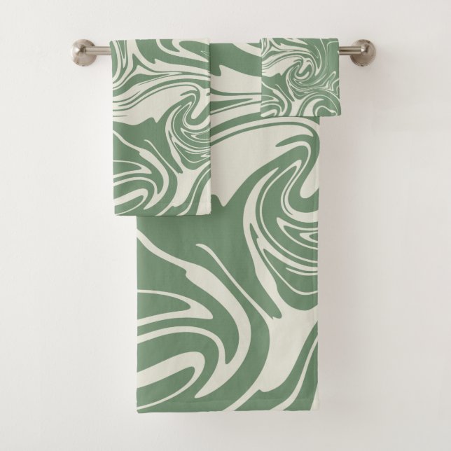 Spill - Green Bath Towel Set (Insitu)