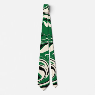 Spill - Green, Cream and Black Neck Tie