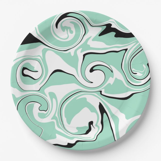 Spill - Green (Mint) Paper Plates (Front)