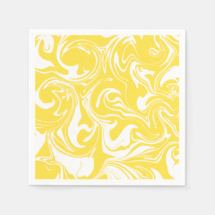 Spill - Lemon Yellow and White Napkins