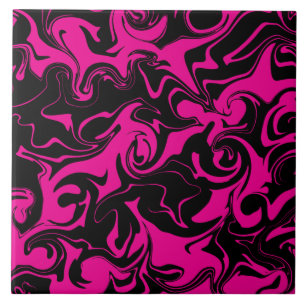 Spill - Magenta and Black Ceramic Tile